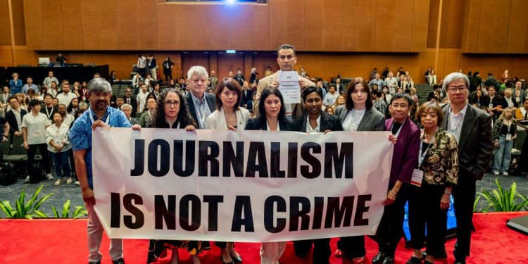 CPJ leads solidarity action at the Global Investigative Journalism Conference