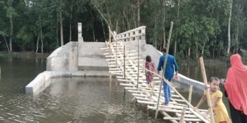 Tk 10.5 Million Bridge Stands Completed, But Bamboo Footbridge Remains Only Access for 20,000 Residents